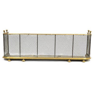 Lot 599 - Victorian mesh and brass nursery fender