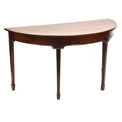 Lot 591 - George III style mahogany demi-lune side table