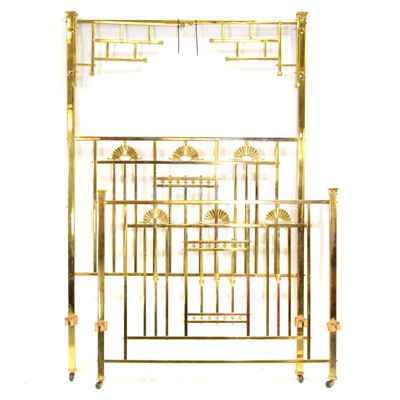 Lot 496 - Victorian brass half tester bedstead