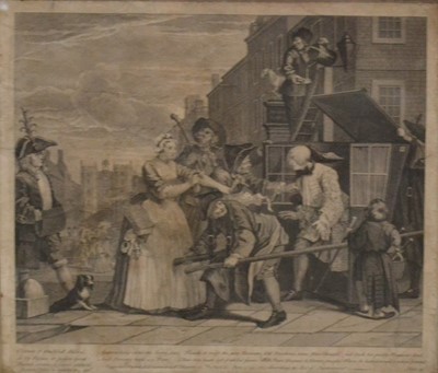 Lot 454 - After William Hogarth, The Rake's Progress, set of six engravings.