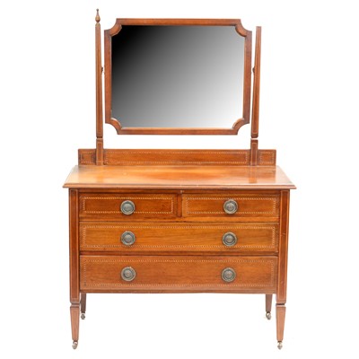 Lot 545 - Edwardian inlaid mahogany dressing table and chest of drawers