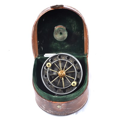 Lot 205 - Allcock Aerial fishing reel, with double ventilated 3” drum, 1920/1930s