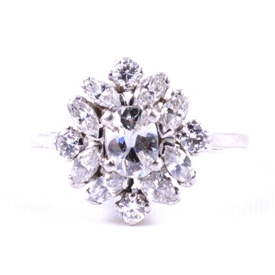 Lot 76 - A diamond cluster ring.