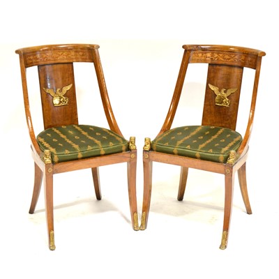 Lot 238 - Pair of French Empire style chairs