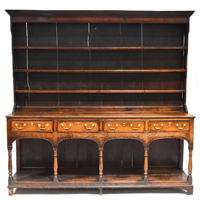 Lot 224 - George III oak Welsh dresser