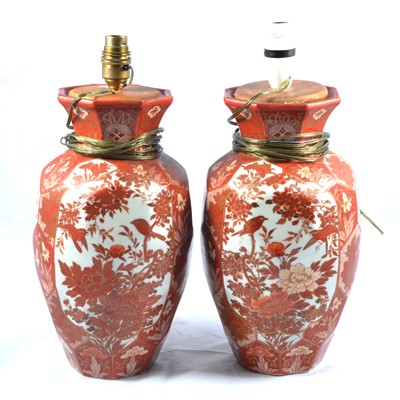 Lot 384 - Pair of Japanese kutani vases