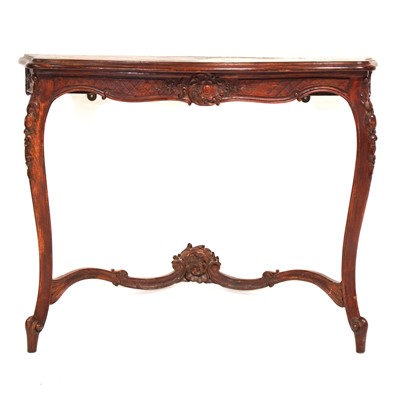 Lot 475 - French varnished walnut console table