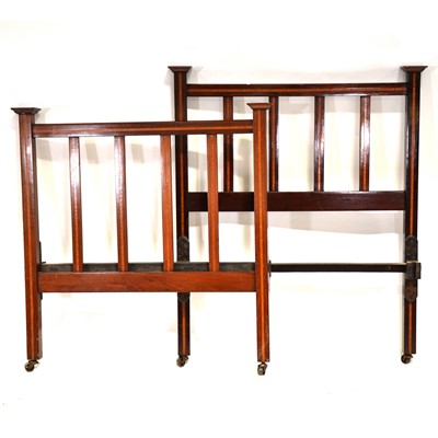 Lot 397 - Edwardian mahogany single bed