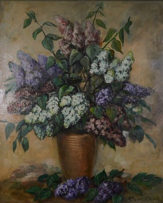 Lot 327 - Rudi Porth, Still life of flowers in a vase