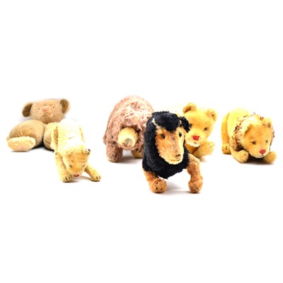 Lot 344 - Five Steiff animals and a teddy by a different maker