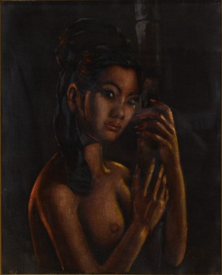 Lot 328 - MSC, Female nude holding bamboo