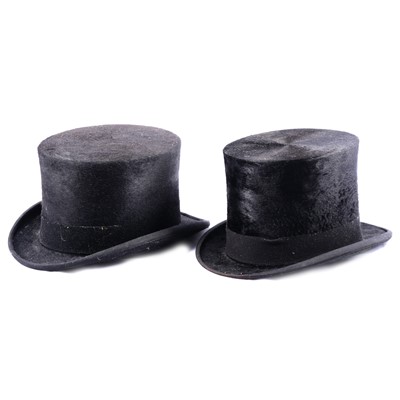 Lot 202 - Five black top hats