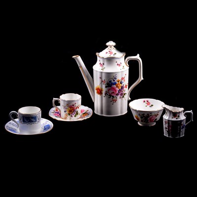 Lot 67 - Crown Derby 'Derby Posies' coffee set, and a Coalport coffee set