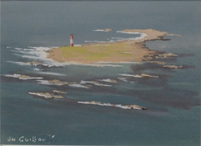 Lot 355 - J N Guillou, Lighthouses and seascape.