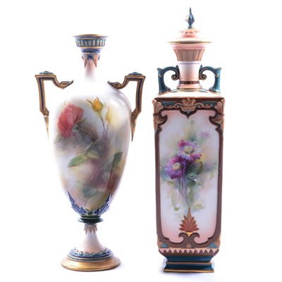 Lot 110 - Two Hadley’s Worcester covered vases