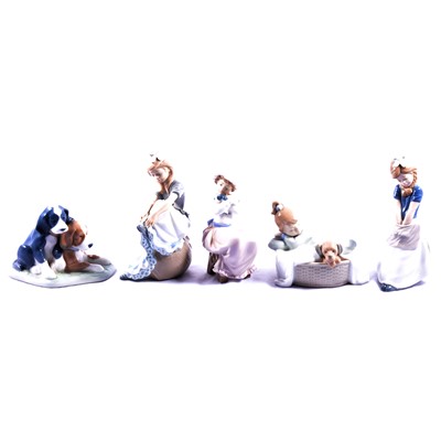 Lot 27 - Eight assorted Nao figurines, and a Lladro figure