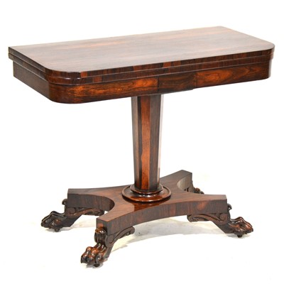 Lot 375 - William IV rosewood card table