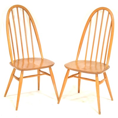 Lot 470 - Ercol, a pair of beech and elm Windsor Quaker chairs