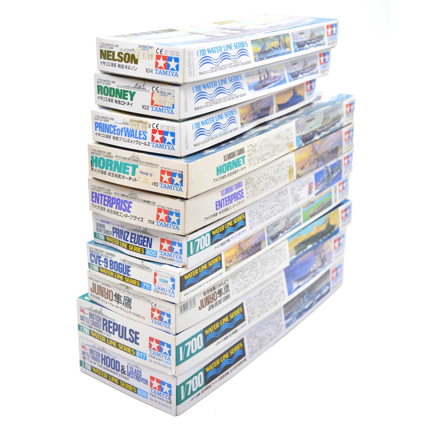 700 Scale Model Lot 128 - Ten Tamiya 1/700 scale model ships
