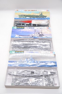 Lot 128 - Ten Tamiya 1/700 scale model ships