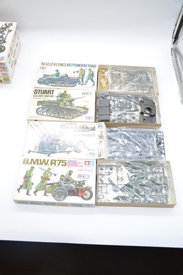 Lot 24 - Twelve Tamiya 1/35 scale model vehicles, boxed