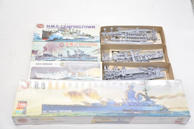 Lot 125 - Ten Airfix 1/600 scale model ships kits, boxed