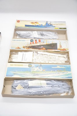 Lot 125 - Ten Airfix 1/600 scale model ships kits, boxed