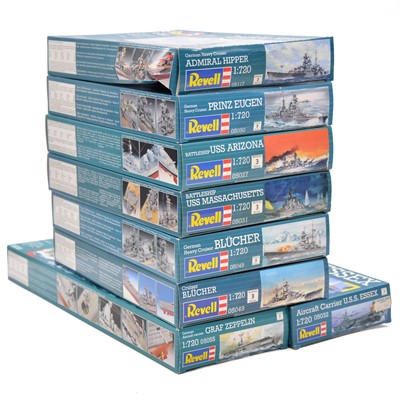 Lot 134 - Eight Revell 1/720 scale model ships, boxed