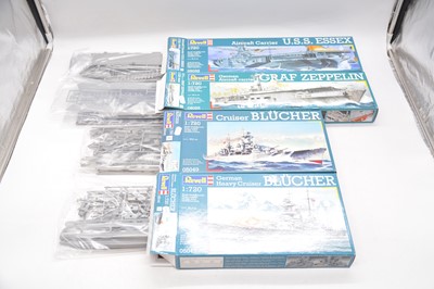 Lot 134 - Eight Revell 1/720 scale model ships, boxed