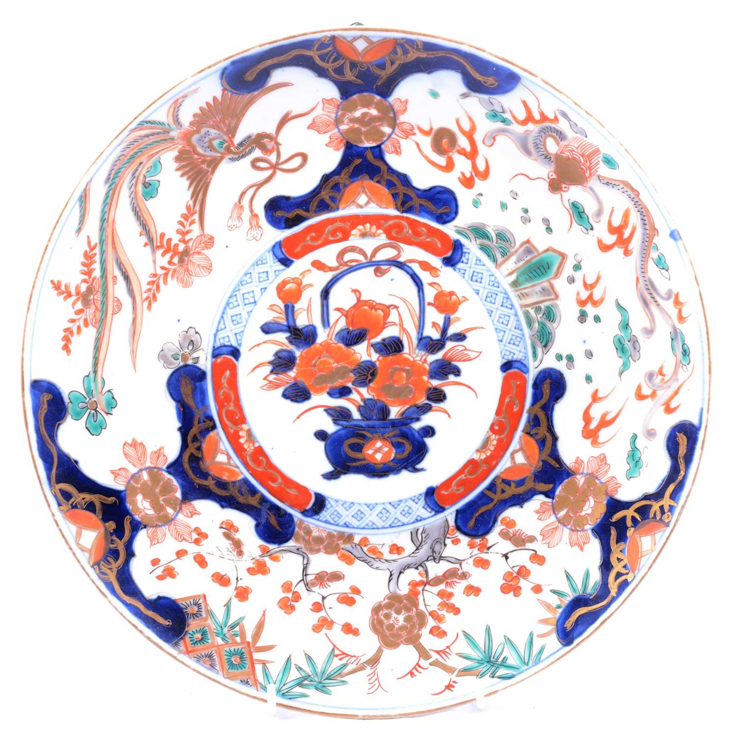 Lot 69 - Two Imari porcelain chargers, and a Royal Worcester commemorative plate