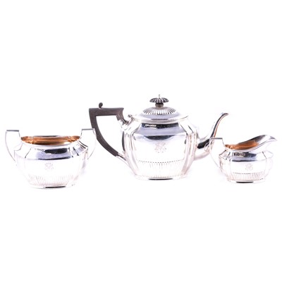 Lot 223 - Silver three piece teaset