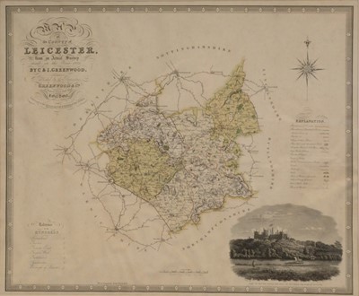 Lot 300 - C & I Greenwood, Map of the County of Leicester, and C & J Greenwood, Map of the County of Rutland.