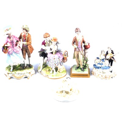 Lot 24 - Continental figurines and a plaque