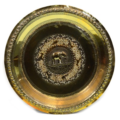 Lot 507 - Indian embossed brass charger