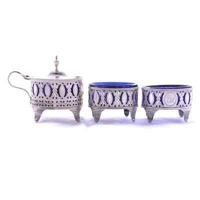 Lot 84 - Victorian silver three piece condiment set