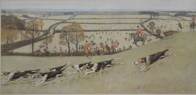 Lot 272 - Cecil Aldin, The Quorn away from Billesdon Coplow and The Meynell away from Ash Gorse (Sutton)