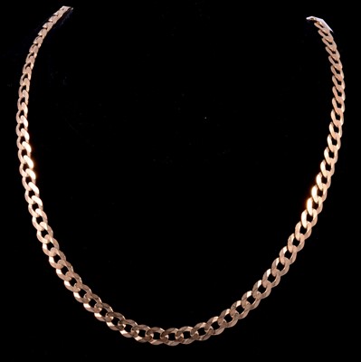 Lot 222 - A modern 9 carat rose gold chain link necklace.