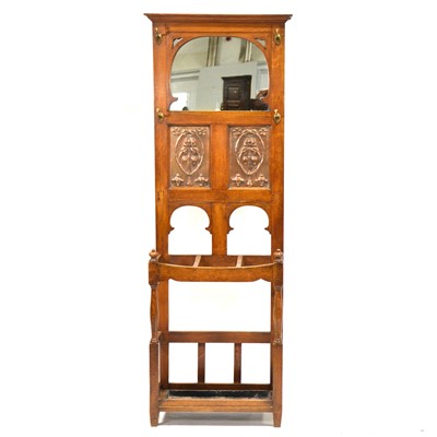 Lot 273 - Edwardian oak hallstand