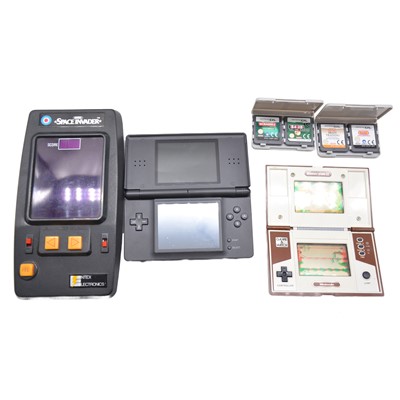 Lot 398 - Three handheld games consoles, including Nintendo Game & Watch Donkey Kong II