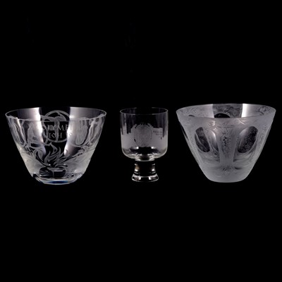 Lot 79 - Two Caithness bowls and a goblet