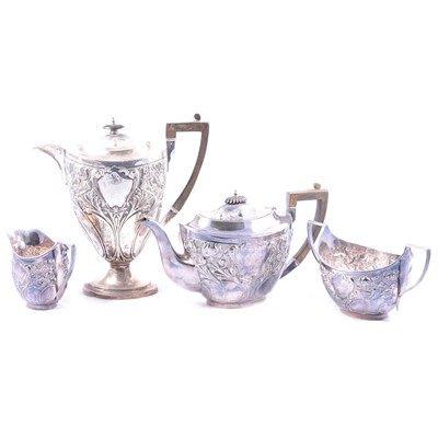 Lot 270 - Silver four piece teaset