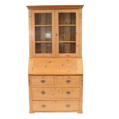 Lot 587 - Pine bureau bookcase