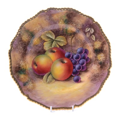 Lot 21 - Royal Worcester fruit painted cabinet plate