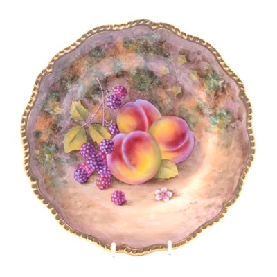 Lot 27 - Royal Worcester fruit painted cabinet plate