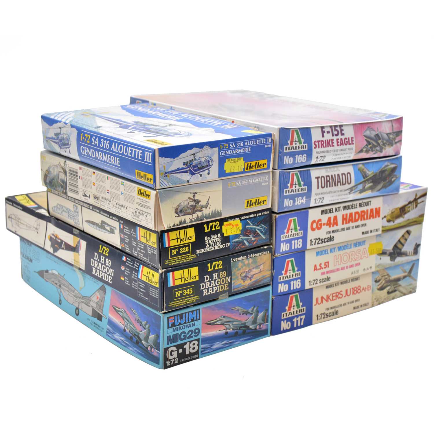 Model Collection 72 Lot 52 - Ten 1/72 scale model aircraft kits, including