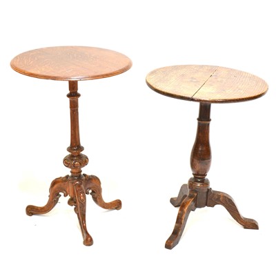 Lot 298 - Two oak tripod tables