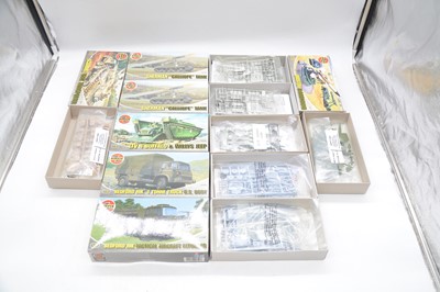 Lot 106 - Thirteen Airfix and Revell 1/76 scale military vehicles, boxed