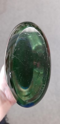Lot 19 - Three Murano glass bottles with stoppers, and three Italian glass vases