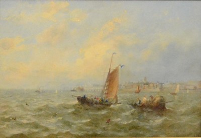 Lot 158 - William Adolphus Knell, Fishing barges off the harbour