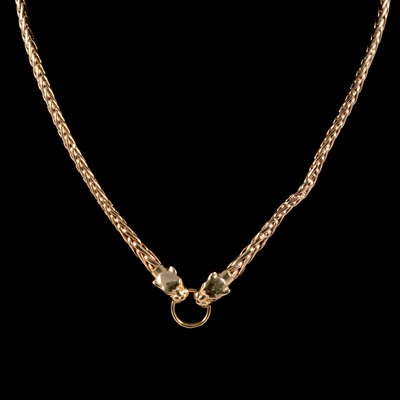 Lot 220 - Milor - a 14 carat yellow gold panther design necklace.